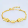 Atacado Vietnã areia banhado a ouro 24k dupla corajosa simulação pulseira de ouro latão banhado a ouro 24k real lingote de ouro Pulseira vermelha líquida