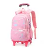 Mochila Escolar com Rodinhas Modelo Novo Peixe Natural Conjunto de Três Peças para Alunos do Ensino Fundamental, Meninos e Meninas, Mochila da Moda de Grande Capacidade, Dropshipping Mais Vendido