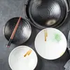 Estilo Japonês Criativo Estilo Japonês Fio Cerâmica Tigela de Ramen Retrô Grande Doméstica Tigela para Sopa de Macarrão Instantâneo Tigela de Salada Tigela Balde