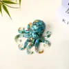 Figurilla de pulpo de resina con grava de cristal transfronteriza, lindo adorno de pulpo para escritorio, manualidad de oficina, venta al por mayor