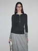 ANACHIC: Ideas de Atuendos Chic - Look de Dos Piezas con Camiseta de Manga Larga Bloqueada por Color/Ropa Exterior/Capa Base Slip-On