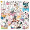 50 adesivos de gato gordo fofos para celular, scooter, mala, computador, grafite, adesivos criativos