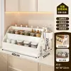 Estante para condimentos de cocina, estante para condimentos de encimera, estante multifuncional de almacenamiento de condimentos para aceite, sal, salsa y vinagre
