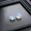 Aretes de ágata calcedonia amatista natural de 12 mm, elegantes y unisex, aretes de piedra semipreciosa pulida