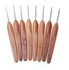 Ferramentas de tricô cabo de madeira crochê DIY handmade bambu gancho gancho saco gancho almofada gancho gancho chapéu cabeça de aço inoxidável
