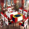 Mantel Navideño Impermeable Estampado Transfronterizo Restaurante Hogar Juego de Decoración de Cubre Silla Estampado Mantel Navideño Cubre Silla