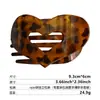 Pinza para el Cabello de Pato con Estampado de Leopardo Retro Corazón Clip Plano de Alta Gama para Mujer Parte Posterior de la Cabeza Placa Grande Abalone Pinza para el Cabello