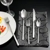 Conjunto de talheres de cavaleiro em aço inoxidável, 24 peças, faca, garfo, colher, conjunto para bife, conjunto de talheres ocidentais de hotel de luxo, colheres e garfos