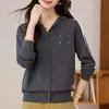 Cárdigan de Punto con Capucha Transfronterizo Moda Primavera y Otoño Manga Larga Nuevo 2025 Abrigo Suéter de Punto Top Holgado para Mujer