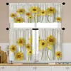 Cortinas de Cocina con Flores Acuarela y Pájaros, Juego de Cenefa de Cortina de Mariposa, Cortinas Cortas de Capa Rosa para Cocina