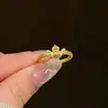 Nuevo Anillo de Calabaza Cepillada Estilo Nacional Chino, Collar de Joyería Versátil de Lujo Ligero de Moda y Exquisito para Mujer con Incrustaciones de Diamantes