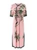 2024 verão novo estilo vestido feminino moda solta grande tamanho vintage estampado cheongsam split elegante vestido midi