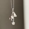 Collar de Oso Recogedor de Estrellas Divertido para Mujer, Lujo Ligero, Diseño de Nicho, Cadena para Clavícula de Estrella, Regalo de Verano para Novia