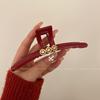Coreano nuevo clip de cola de caballo Rojo clip de agarre clip grande de tiburón horquilla tocado hecho a mano joyería al por mayor accesorios para el cabello mujeres