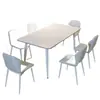Mesa de Jantar e Cadeiras Nórdicas de Ardósia Branca Pura para Uso Doméstico, Apartamento Pequeno, Minimalista Preto Puro, Luxo Leve, Sensação de Alto Padrão, Nova Mesa de Jantar Preta Pura