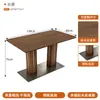 Restaurante chinês pequeno mesa de jantar cor de noz mesa minimalista moderna mesa de café loja de café refeição bonita refeição simples mesa longa cadeira estofada
