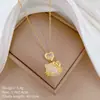 [Aço titânio] Amor Gato Indústria Pesada Luxo Leve Elegante Lindo Colar de Diamante Completo Corrente de Clavícula Feminina Corrente de Aço de Titânio
