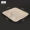 Caja de almuerzo desechable de pulpa de papel para fruta fresca y comida ligera, caja de ensalada integrada, caja de almuerzo con salsa, caja de dumplings de grado alimenticio