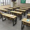 Mesas e Cadeiras Aula de Treinamento Mesa de Estudo Aula de Reforço Escolar Cursinho Canto Arredondado Mesa e Cadeira Dupla Alunos do Ensino Fundamental e Médio e Crianças
