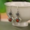 Pendientes Yilu Silver S925 de plata esterlina con ágata roja del sur y jaspe Hotan, estilo vintage Ruyi, étnicos, largos, para mujer