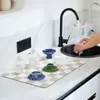 Tapete de drenaje para encimera de cocina, tapete aislante de calor para barra de café, tapete absorbente de tierra de diatomeas para fregadero, mantel individual resistente a las manchas, Amazon