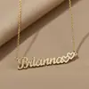 Collar con Nombre Europeo y Americano con Pedrería Personalizado de Acero Inoxidable Collar con Nombre de Amor Cadena para Clavícula Una Pieza Joyería de Envío Directo