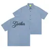 Marca de moda callejera Savagebase con diseño de nicho y bordado de lentejuelas de alta resistencia, Camisa de cuadros de algodón puro de manga corta de verano