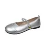 Sapatos Baixos Estilo Francês Mary Jane para Noite Femininos 2025 Nova Coleção Primavera e Outono Sapatilhas Baixas Macias com Solado