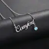Nuevo Collar con Letra de Acero Inoxidable Nombre en Inglés para Hombre Cadena Clavicular Plateada para Mujer Colgante DIY con Circonita Estilo Ins Joyería