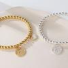 Pulsera Fu redonda de plata esterlina s925 para mujer, con incrustaciones de diamantes, cuerda elástica de moda nacional, cuentas redondas, pulsera para mujer, venta al por mayor de fábrica