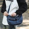 Bolsa transversal jeans lavada estilo japonês feminina retrô casual estilo preguiçosa bolsa tote Ruiying bolsa de ombro para estudantes universitárias