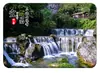 Ímã de Geladeira de Vidro Yichang Três Gargantas Povo Velho Barco à Vela, Barco Antigo no Rio, Casa Palafita, Paisagem Cênica, Ornato Magnético para Decoração de Casa