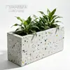 Floreira de terrazzo moderna minimalista especializada para paisagismo, resistente às intempéries e à prova d'água, para paisagismo e plantio em parques industriais