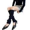 Calcetines Grises de Otoño e Invierno, Calcetines Gruesos de Canalé Cálido para Pantorrilla, Cubrepiernas Gruesos Retro Marrones, Cubrebotas en Capas para Mujer