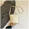 Bolso de Mano Informal de Color Sólido de Diseño de Nicho de Moda Simple para Mujer 2025 Primavera Nuevo Bolso Cruzado Tipo Cubo
