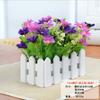 Cerca de Flores Simuladas Set de Plantas Verdes Flor Falsa Orquídea Saltarina Crisantemo Pequeña Flor Verde Rosa Diamante Decoración de Oficina Bonsái