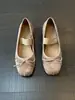 Primer Encuentro Temporada Retro Punta Cuadrada Correa Elástica Moño Zapatos Planos Ballet Mary Jane