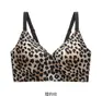 Comercio exterior gelatina gel europeo y americano talla grande sexy push-up estampado de leopardo sin espalda sujetador con soporte lateral para el pecho y diseño sin tirantes