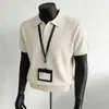 Camisa Polo Tejido Camiseta de Manga Corta para Hombre Cuello Solapa Estilo Old Money Textura de Negocios Seda de Hielo Verano Venta al por Mayor Fábrica Transfronteriza
