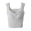 Camiseta sin mangas de verano para mujer Cerotich con almohadillas en el pecho, tirantes anchos, adecuada para usar como prenda exterior o capa interior, top sin hombros, camisola de seda helada