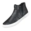 21827 Zapatos de Caña Alta de Otoño para Hombre, Versátiles de Estilo Coreano Casual, Tendencia en Calzado Masculino, Botas Martin Perez Slip-On con Cremallera