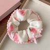 Dulce Liga para el Cabello Scrunchie para Mujeres, Satén de Alta Gama Estilo Coreano Versátil Cuerda para el Cabello, Suave Encaje Lunares Accesorio para el Cabello, Pañuelo Cuadrado para la Cabeza