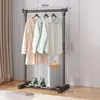 Estante de Secado de Ropa de Hierro Forjado Personalizado de un Solo Poste Almacenamiento Interior Balcón Exterior Estante de Secado Móvil Estilo Minimalista Moderno