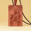 Colgante talismán de cinco truenos de madera fulminada, colgante talismán del dios de la riqueza de cinco vías, suministros taoístas de madera de azufaifo fulminada, venta al por mayor de fábrica para plataformas de transmisión en vivo