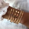 Europa e Estados Unidos transfronteiriços nova pulseira de corrente simples moda mix and match pulseira joias vazadas combinação vento empilhado atacado