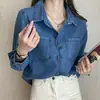 Abrigo de mezclilla grueso de lana de cordero de imitación estilo coreano para mujer 2023 Invierno Lathers Abrigo acolchado de algodón de manga larga con botonadura simple para talla pequeña