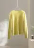 MalvaviscoNiebla Cepillado~Lana Cachemir Cuello Redondo Manga Larga Tejido Superior para Mujer Otoño Invierno Versátil Suéter Superior