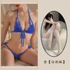 Noche Dorada Lencería Sexy Bikini Sexy de Tres Puntos Entrepierna Abierta Tentación talla grande qqny Pasión Encaje Pijama