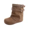 Botines de mujer con suela gruesa, que aumentan la altura, con correa de hebilla, nuevo estilo otoño 2026, botas western versátiles para mujeres bajitas, botas de pierna corta
