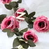 Enredadera Artificial de Rosas Cubierta para Tubería de Aire Acondicionado Enredadera Decorativa Plástico Enredadera Falsa Cuerda para Colgar Envoltura de Techo Enredadera de Flores Falsas